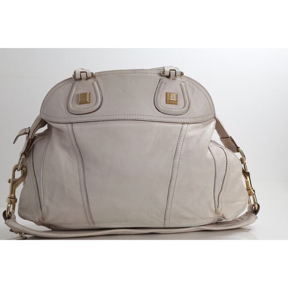 Vintage GIVENCHY Cream Leather Detachable Shoulder Strap Satchel Bag - Picture 5 of 15